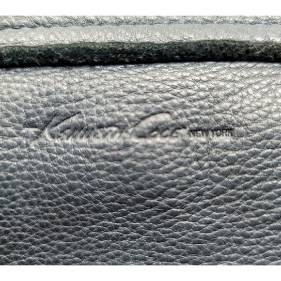 Kenneth Cole NY Blue Grey Leather Shoulder Bag - Picture 8 of 12